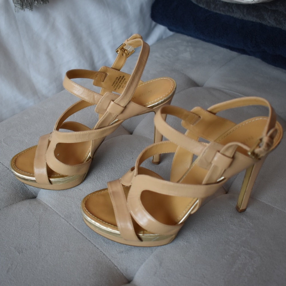 Nine West Tan Strappy Heel